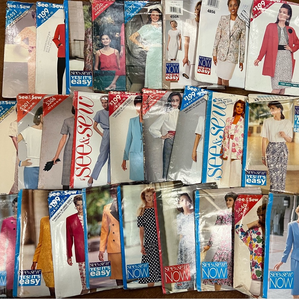 SEE AND SEW Sewing Patterns Lot of 26 Vintage As Is